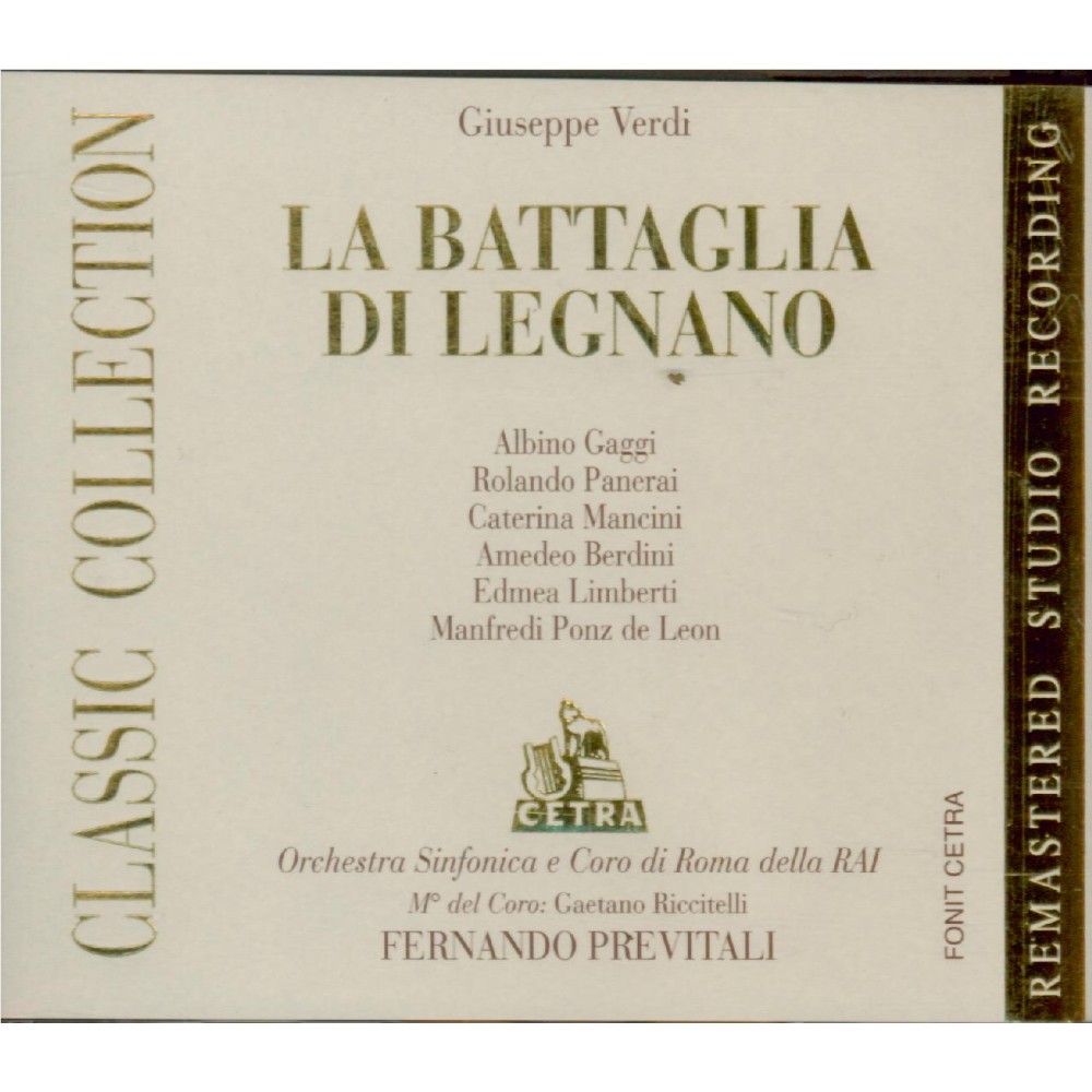 VERDI - Previtali - La battaglia di Legnano, opéra en quatre actes..